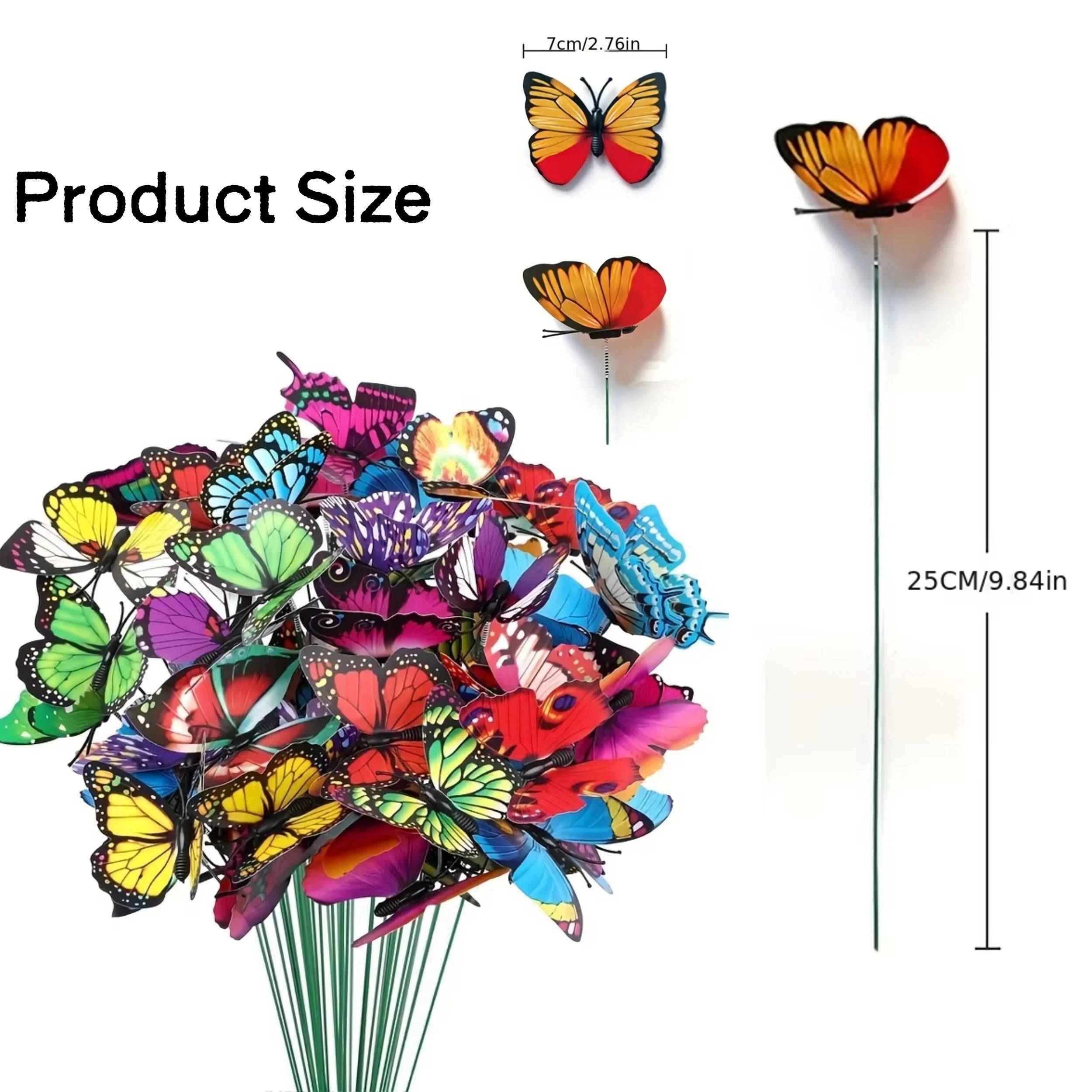 3D Artificial Butterfly Garden Stakes Waterproof Plant Pot Decorations - 6