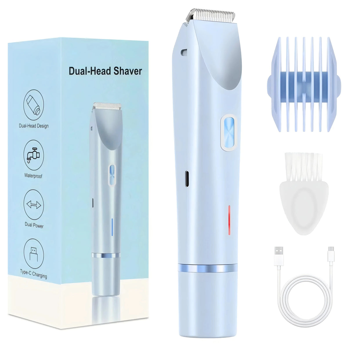 2 in 1 Women Electric Razor Bikini Trimmer Face Shaver Hair Removal