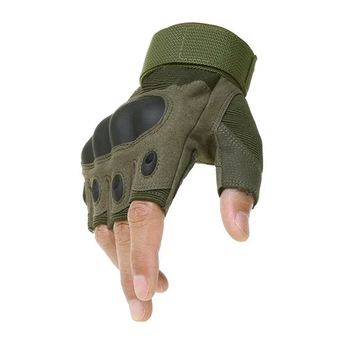 Tactical Hard Knuckle Gloves Half Finger Combat Shooting Airsoft Gear