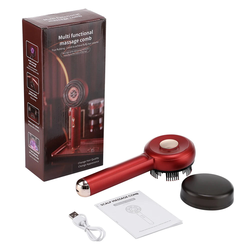 Electric Scalp Massager Hair Growth Oil Applicator Comb