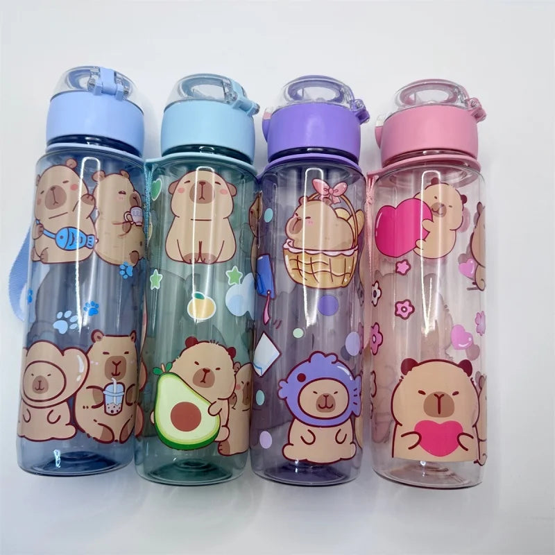 700ml Capybara Water Bottle Leak Proof Sports Cup with Straw and Strap - 5