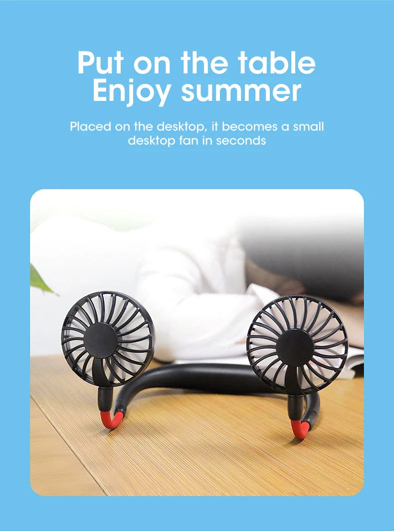 SARMOCARE Portable USB Neck Fan Rechargeable Hands Free Sports Cooler - 7