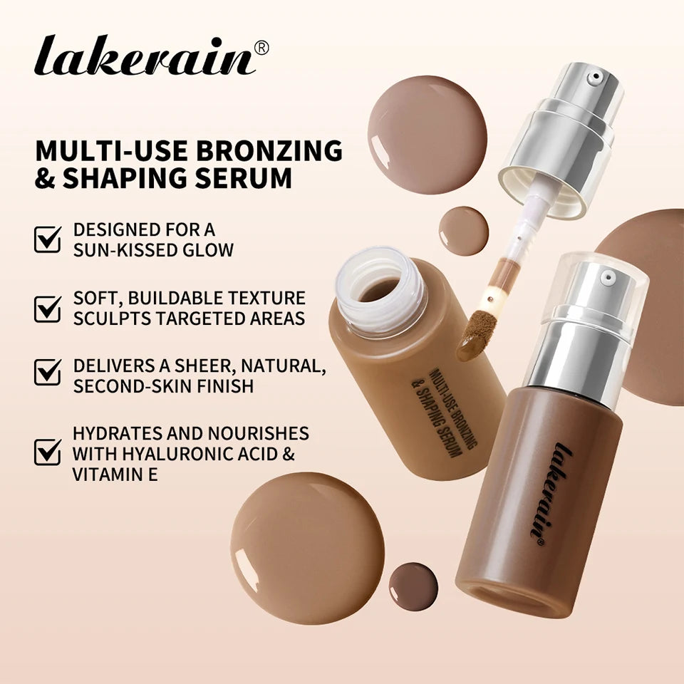Multi-Use Liquid Foundation Bronzing And Shaping Serum Makeup - 7