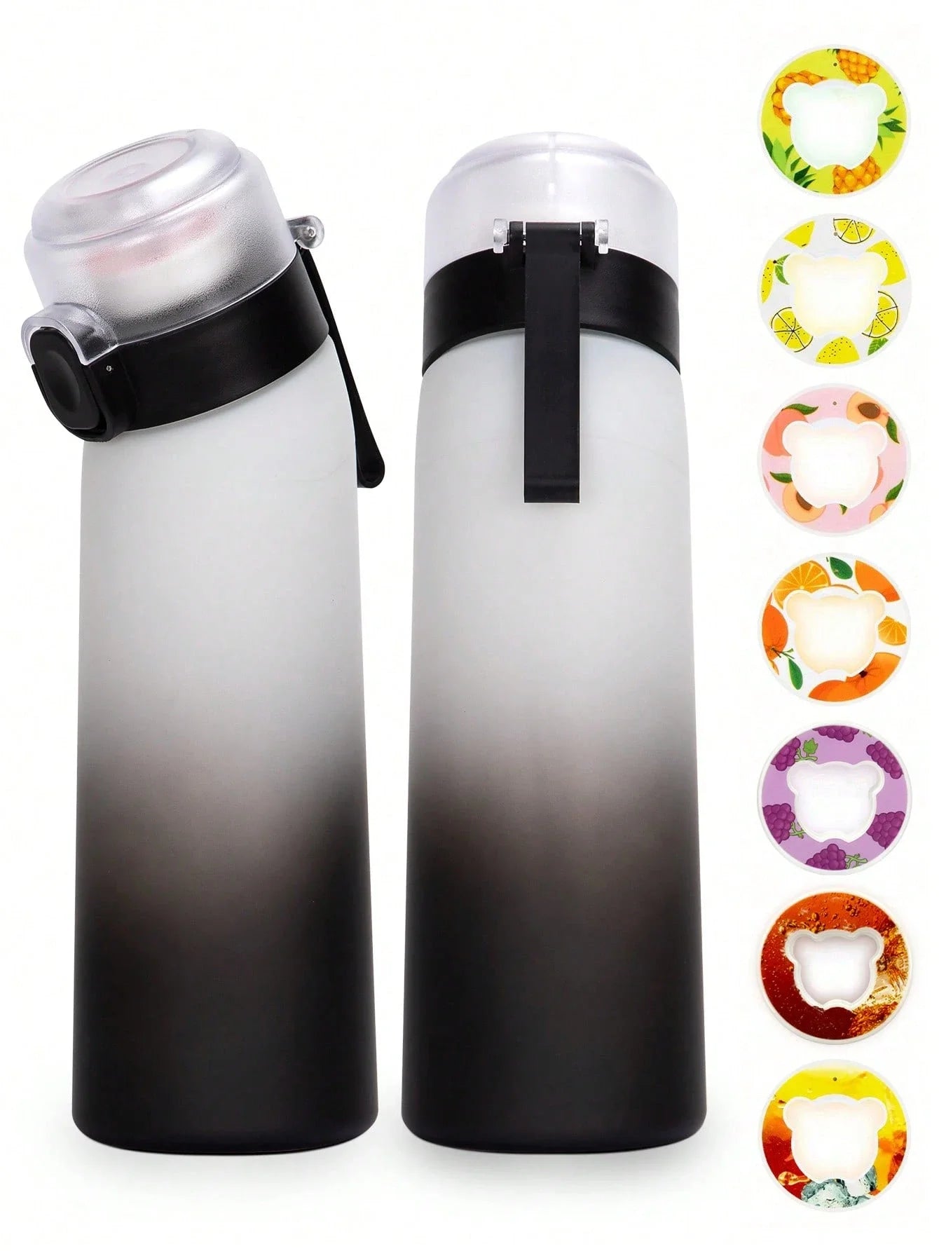 Gradient Scented Water Bottle with Flavor Pods 650ml Sports Drink Cup - 3