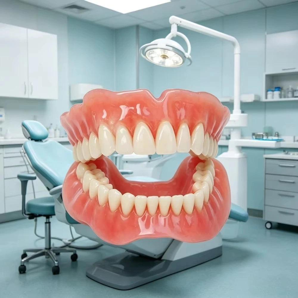 Soft Silicone Dentures Full Set Upper And Lower False Teeth - 1