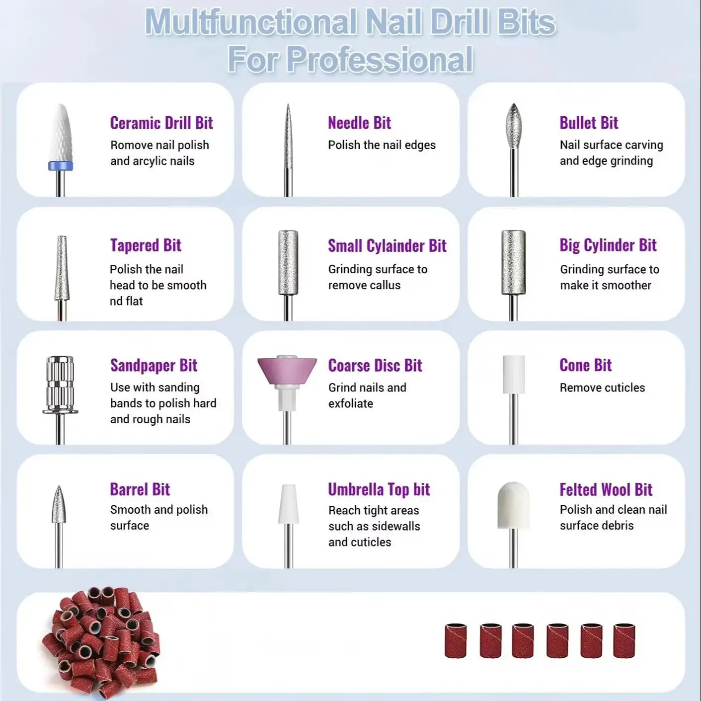 Electric Nail File 12 in 1 Cordless Manicure And Pedicure Kit - 6