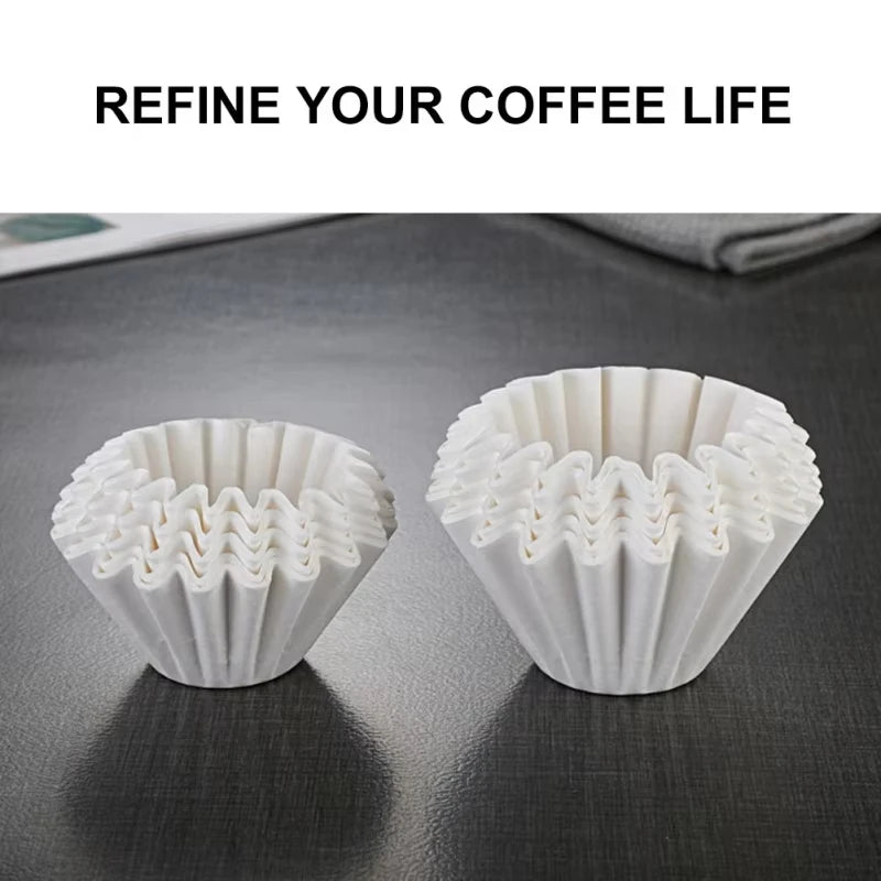 50/100pcs Coffee Filter Paper Bowl Shape Drip Basket for Pour Over Brew