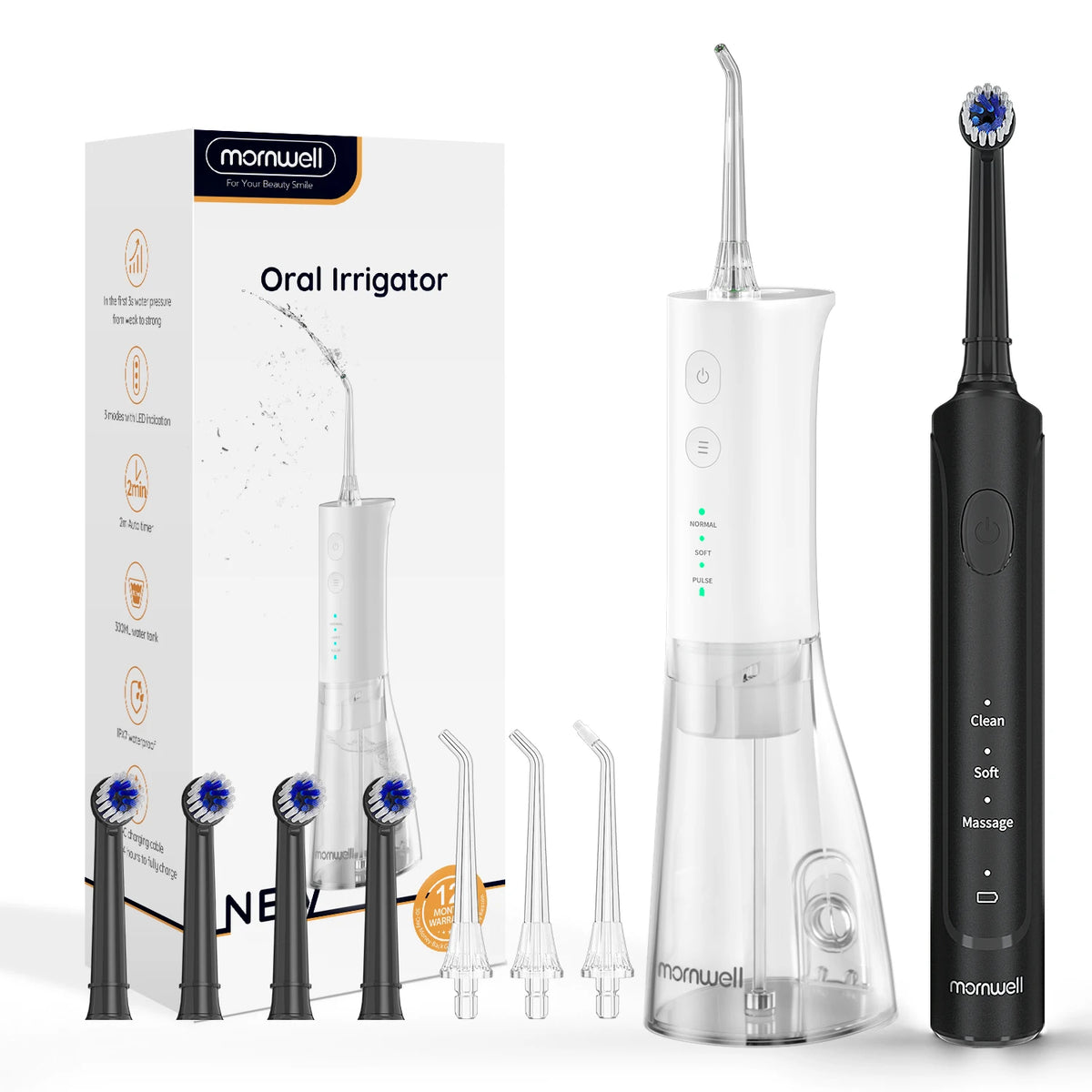 Electric Toothbrush & Water Flosser Oral Irrigator Kit