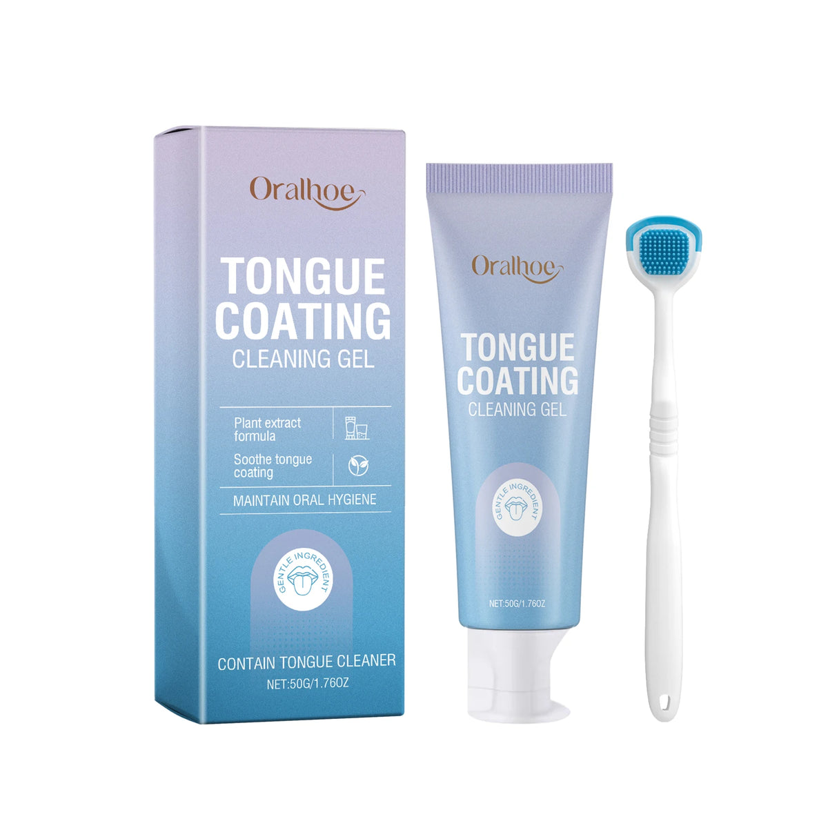 Tongue Cleaner Gel And Scraper Fresh Breath Oral Care Set