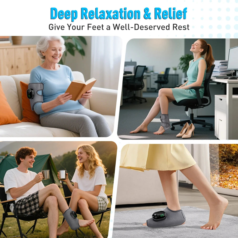 Electric Ankle Calf Foot Vibration Massager Heating Brace - 11