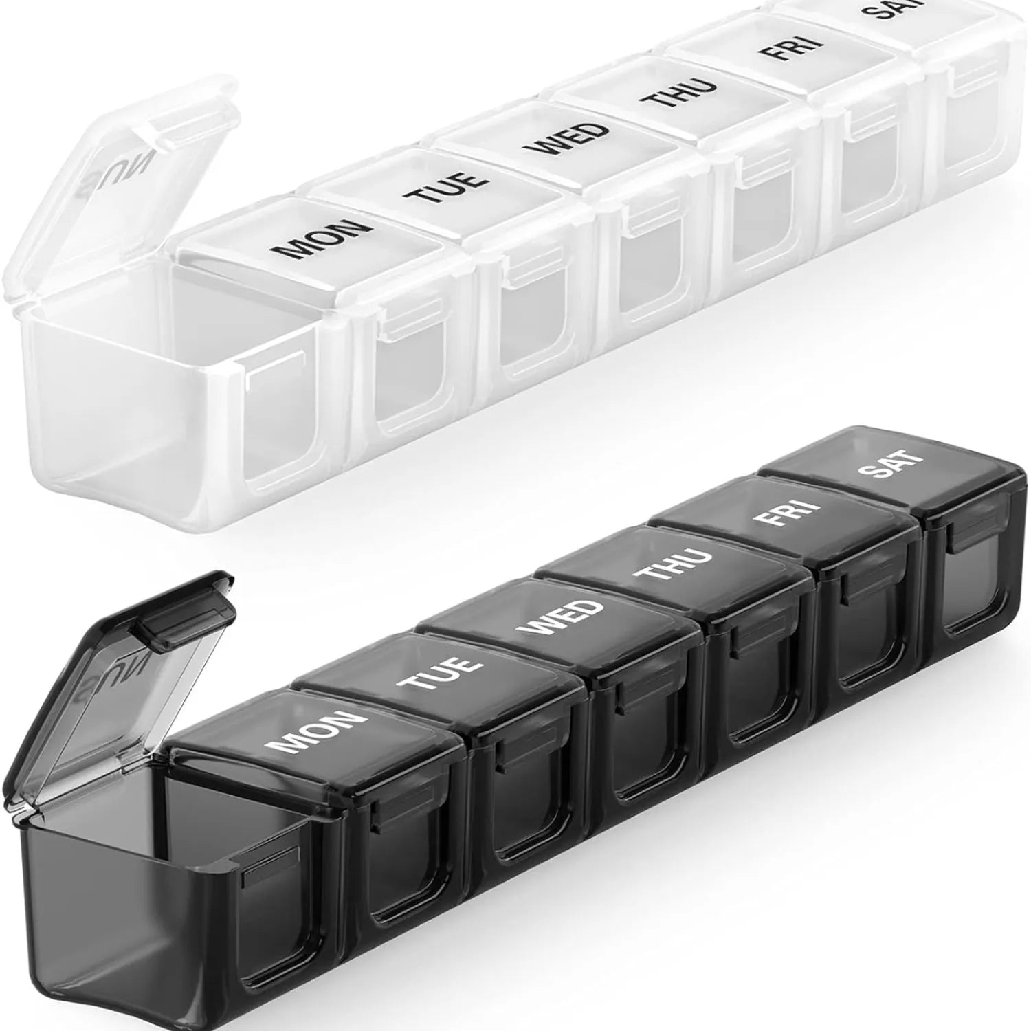 7 Day Weekly Pill Organizer Tablet Medicine Storage Case 2 Pack