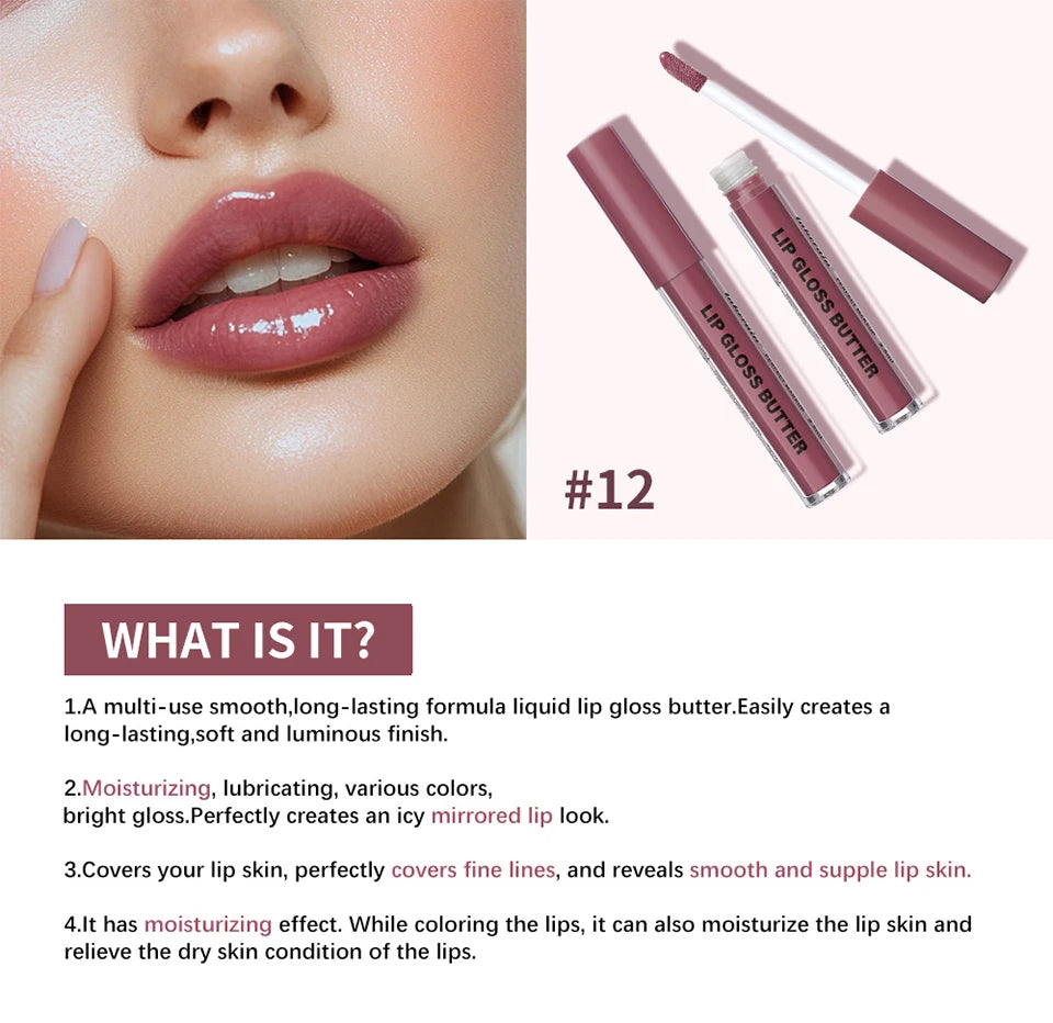 Lakerain Moisturizing Mirror Lip Gloss Butter Liquid Lip Makeup
