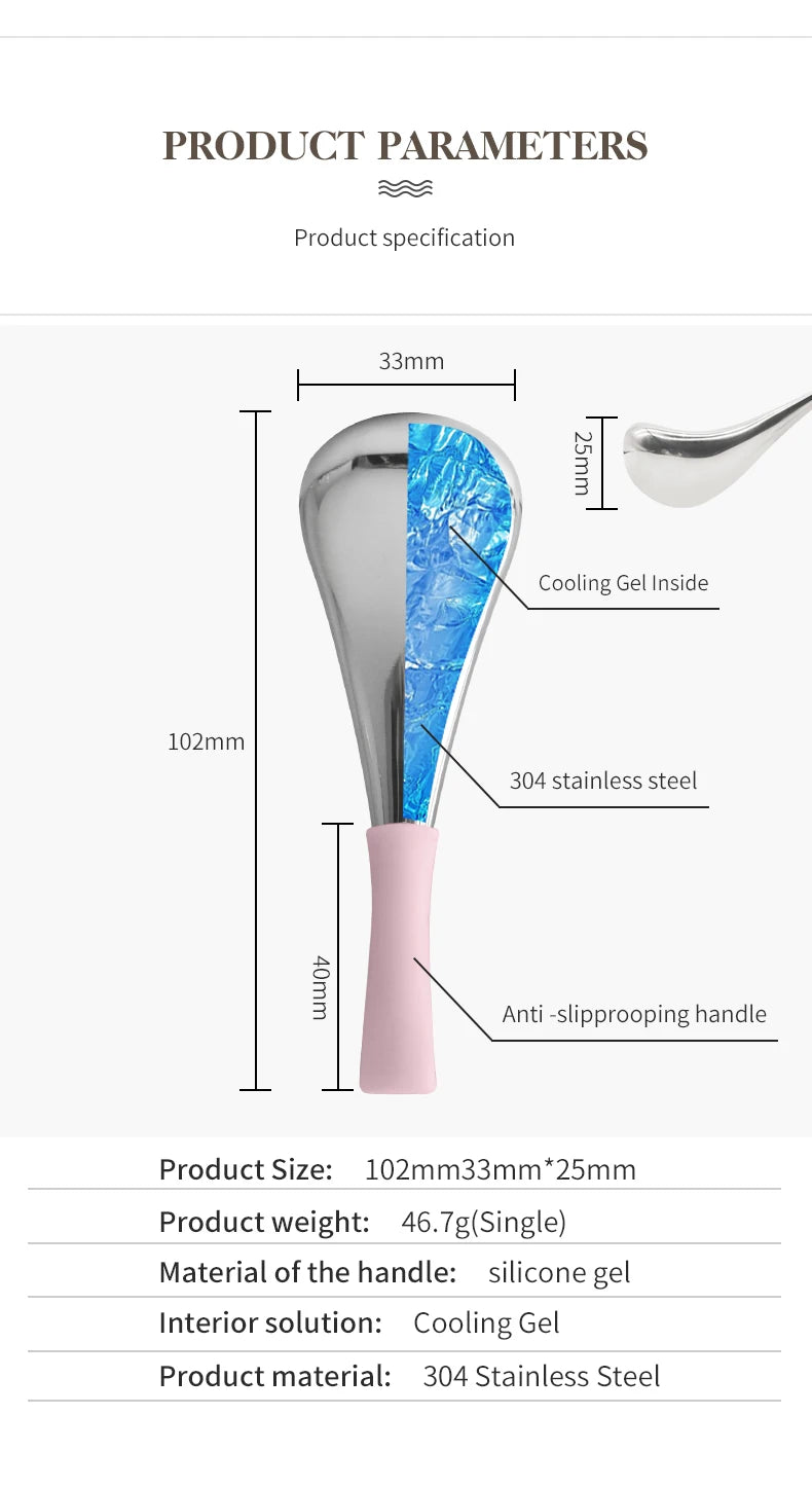 Stainless Steel Ice Globes Facial Cryo Sticks Cooling Roller