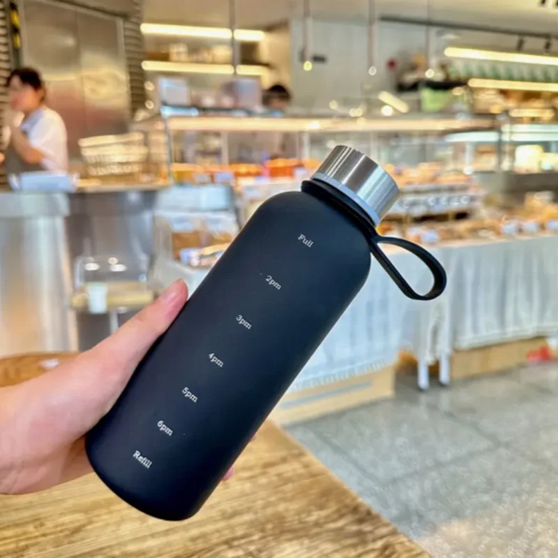 550ml Gradient Water Bottle Portable Sports Cup with Time Marker