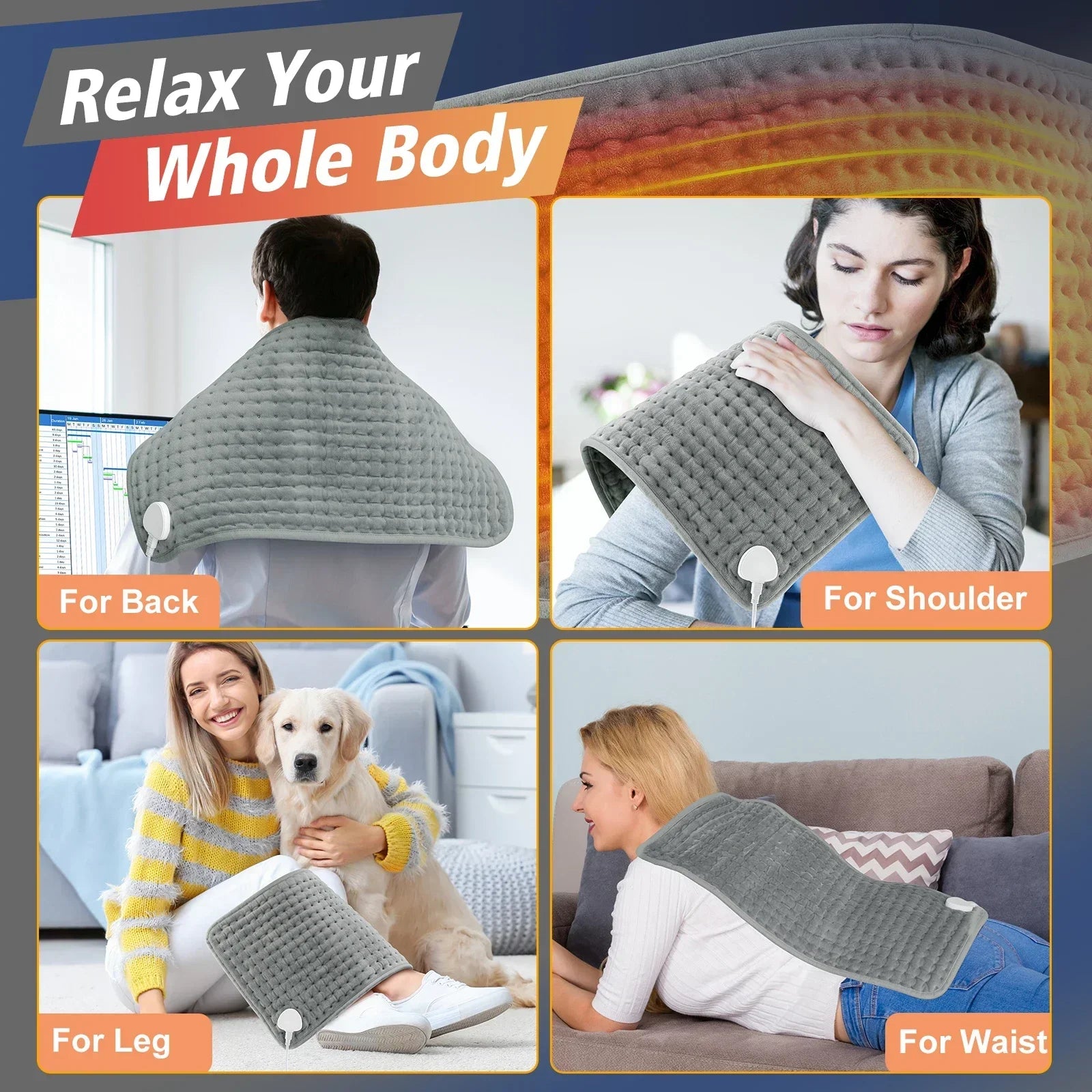 Electric Heating Pad 9 Gear Adjustable Temperature Warm Mat - 5