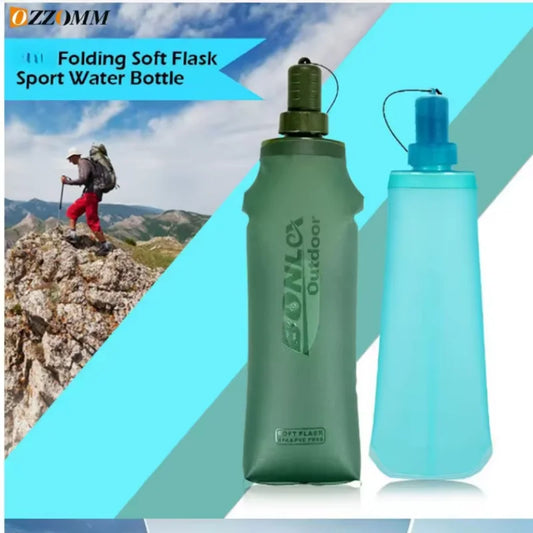 Foldable Soft Flask Water Bottle TPU Hydration Pack for Running Hiking