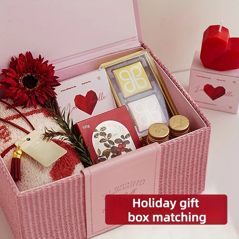2pc Heart Shaped Scented Aromatherapy Candles Romantic Valentine Gift - 2