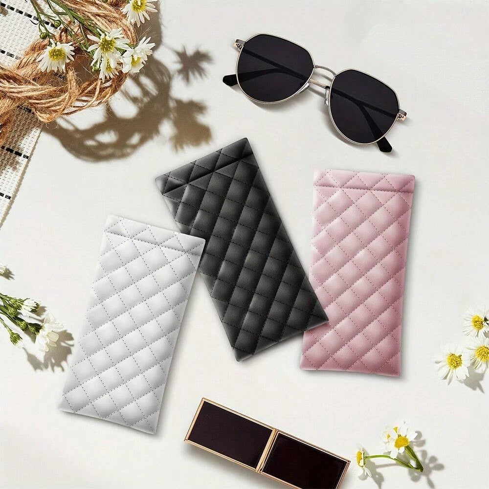 Soft PU Leather Eyeglasses Case Portable Sunglasses Pouch Organizer