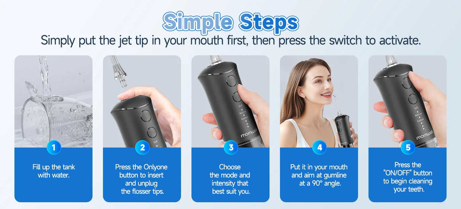 Water Flosser Teeth Cleaner Rechargeable Oral Irrigator - 10