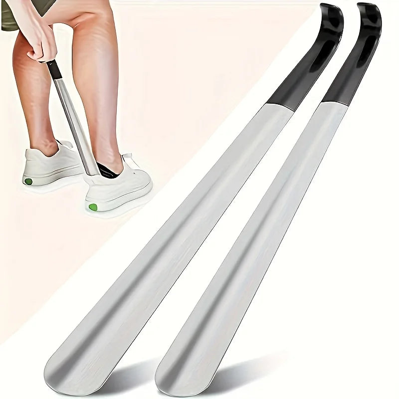 Long Handle Stainless Steel Shoehorn Easy Grip Shoe Helper