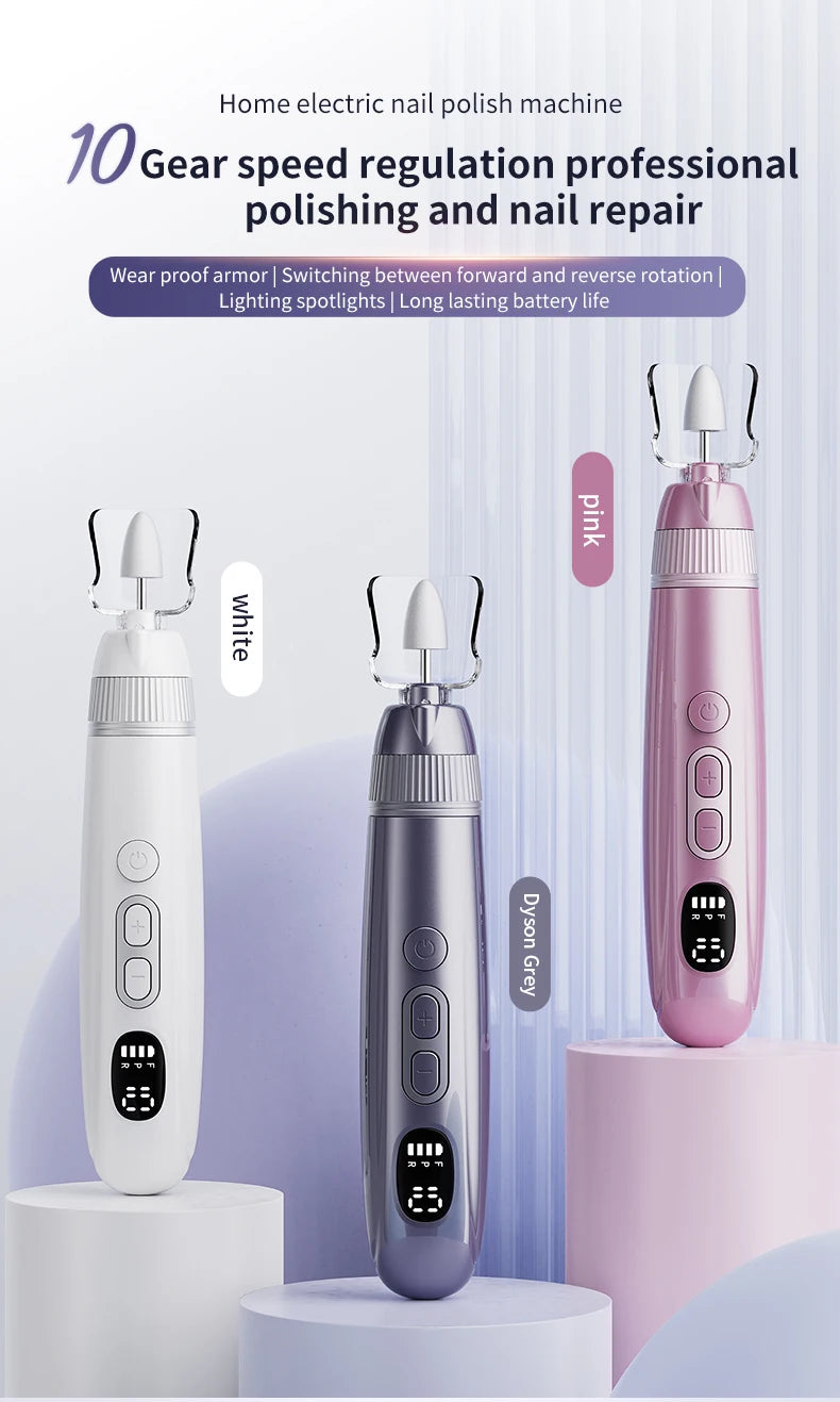 Electric Nail File Set Cordless Manicure Pedicure Drill Machine - 7