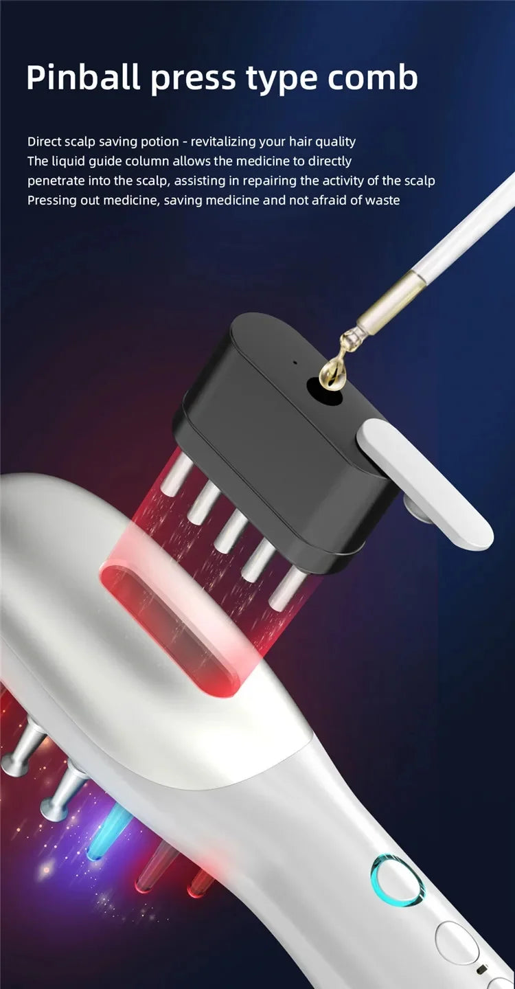 Electric EMS Scalp Massager Comb Hair Growth Oil Applicator - 17