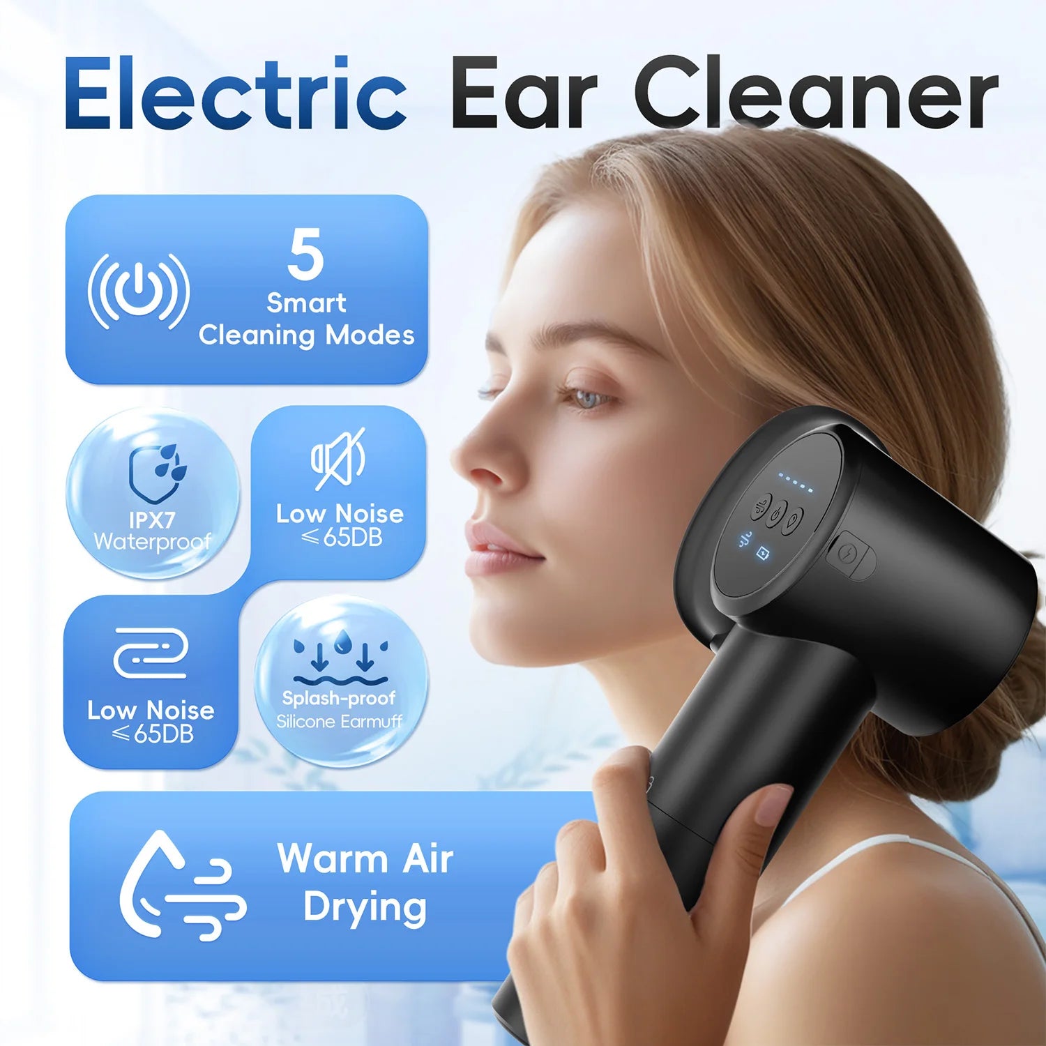 Electric Ear Wax Removal Kit and Safe Ear Irrigator Cleaner - 5