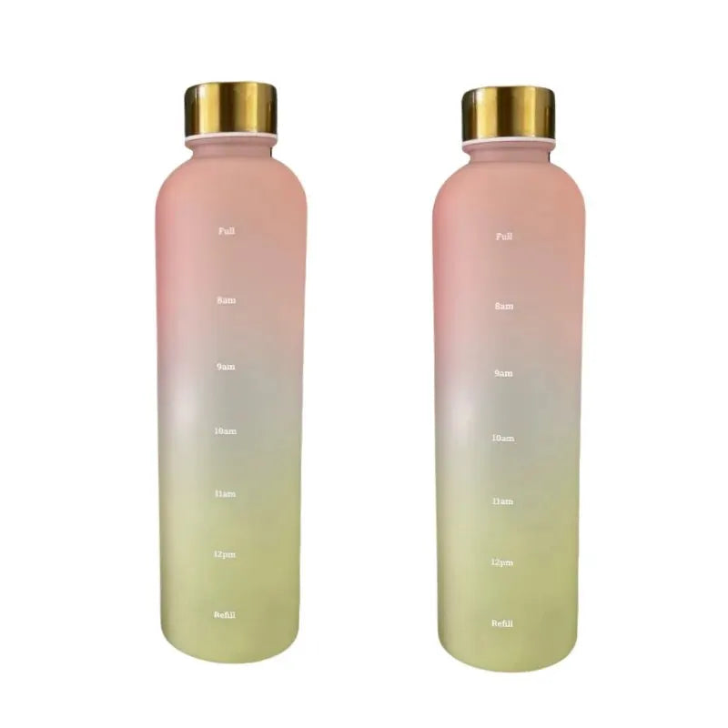 1L Motivational Water Bottle with Time Marker Leakproof Fitness Jug