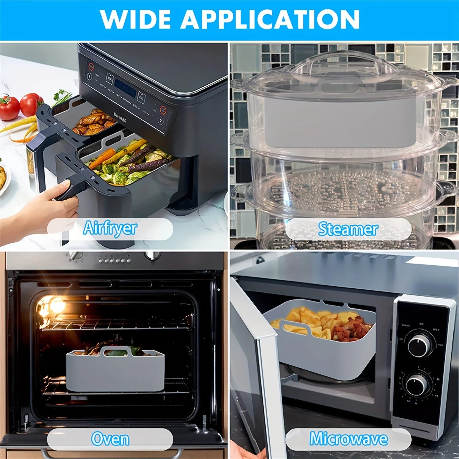 Reusable Silicone Air Fryer Liners for Ninja Dual Basket Baking Trays - 5