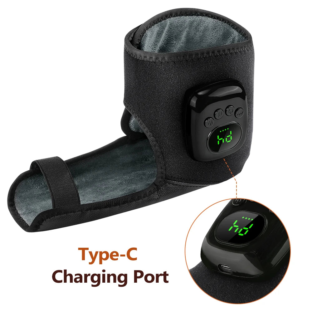 Wireless Air Pressure Ankle Massager Electric Heated Brace - 13