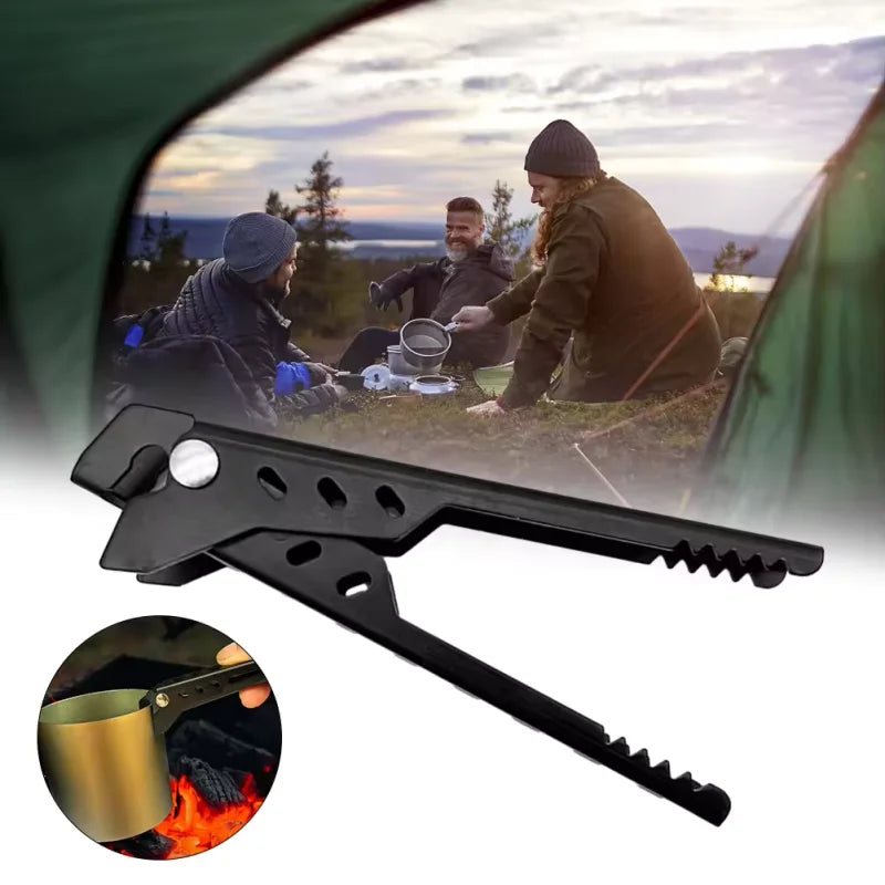 Portable Camping Pot Gripper Anti Scald Bowl Clamp Hot Pan Holder - 9
