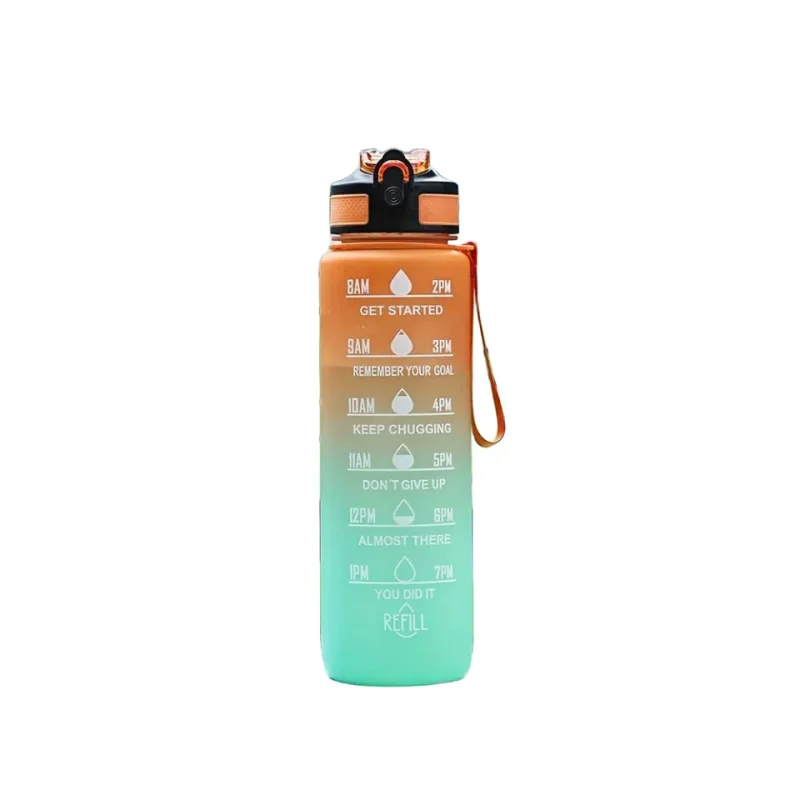 1000ml Gradient Sports Water Bottle Large Capacity Straw Gym Cup