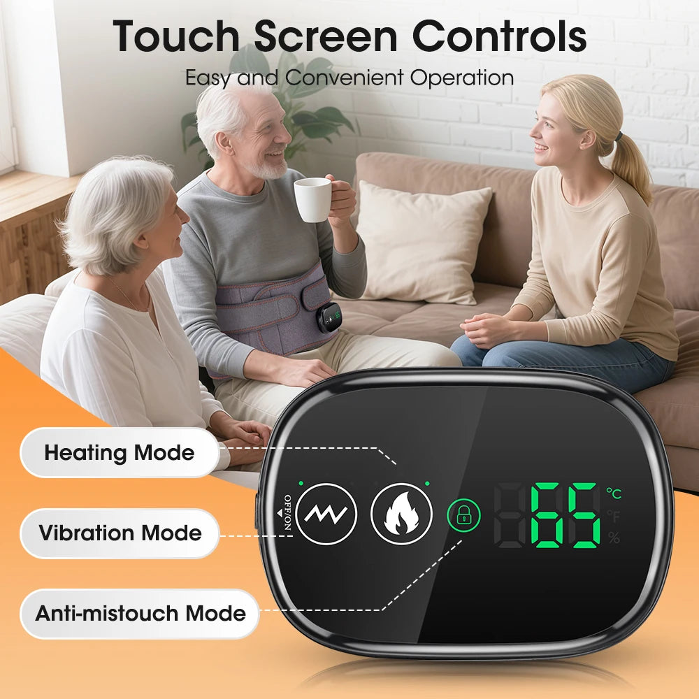 Electric Cordless Heated Waist Massager Red Light Infrared Lumbar Belt