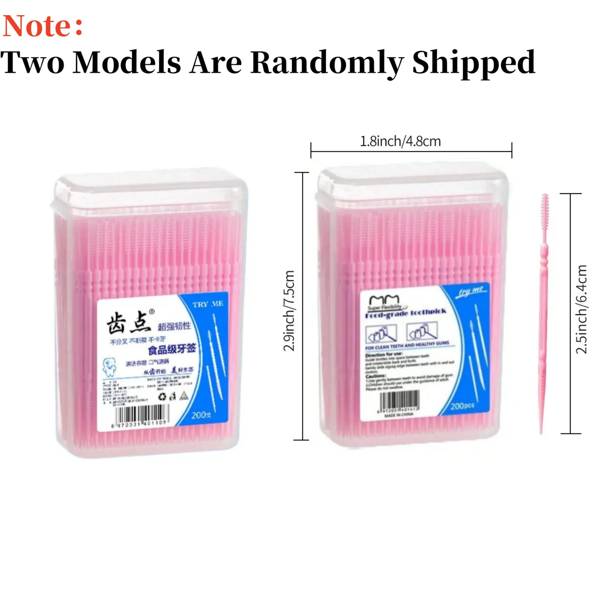 200Pcs Disposable Interdental Brush Toothpick Floss Sticks Oral Care
