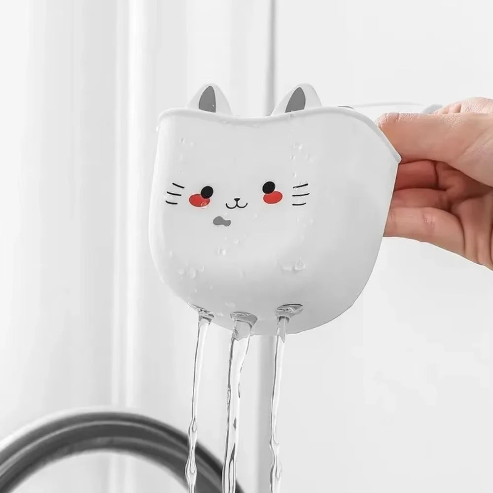 Cat Shape Silicone Kitchen Sink Faucet Sponge Holder Hanging Drain Basket - 5