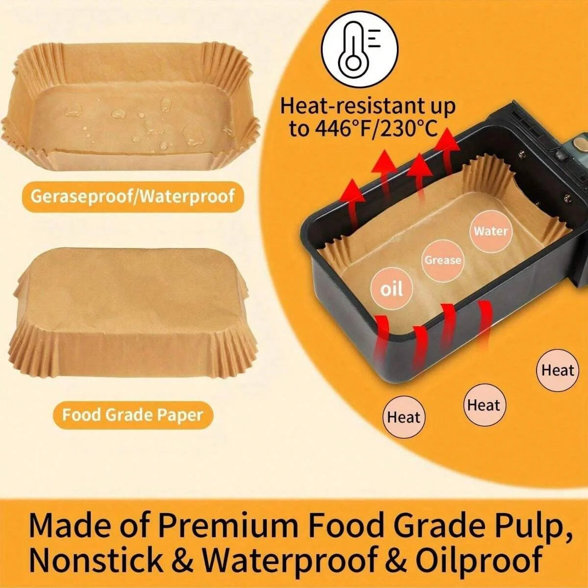 Disposable Air Fryer Parchment Paper Liners Non-Stick Baking Sheets