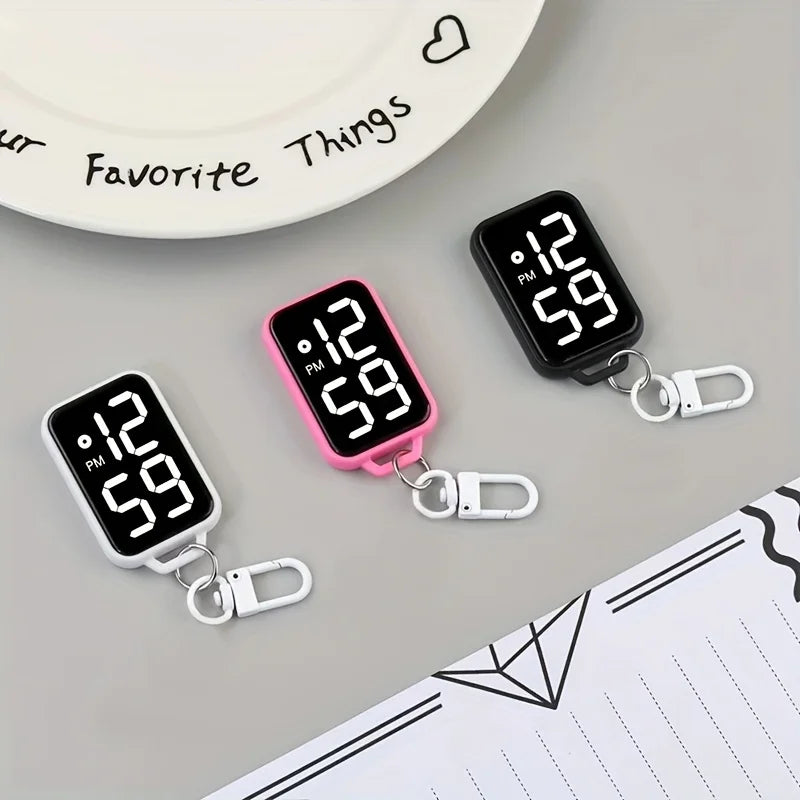 LED Digital Keychain Watch Portable Electronic Pendant Clock - 9