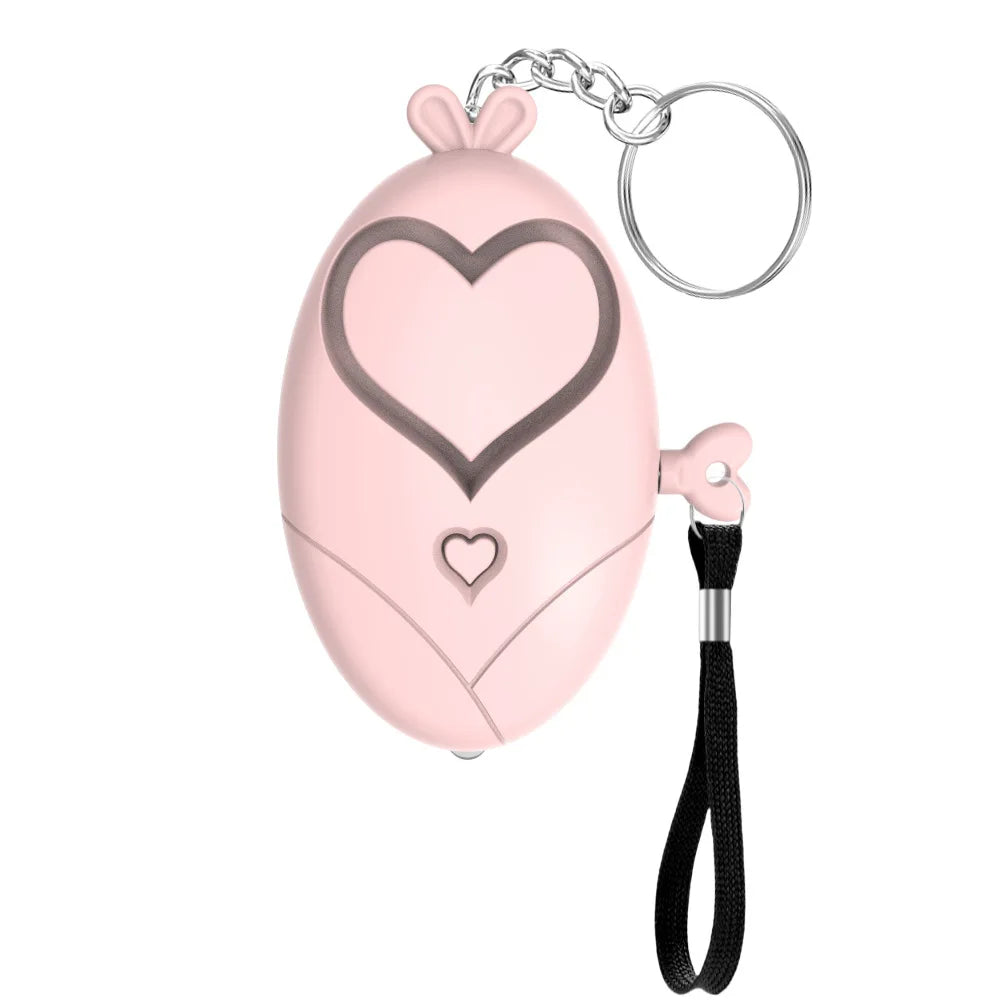 Heart Shaped Personal Alarm 130dB Safety Siren Keychain Emergency Tool - 11