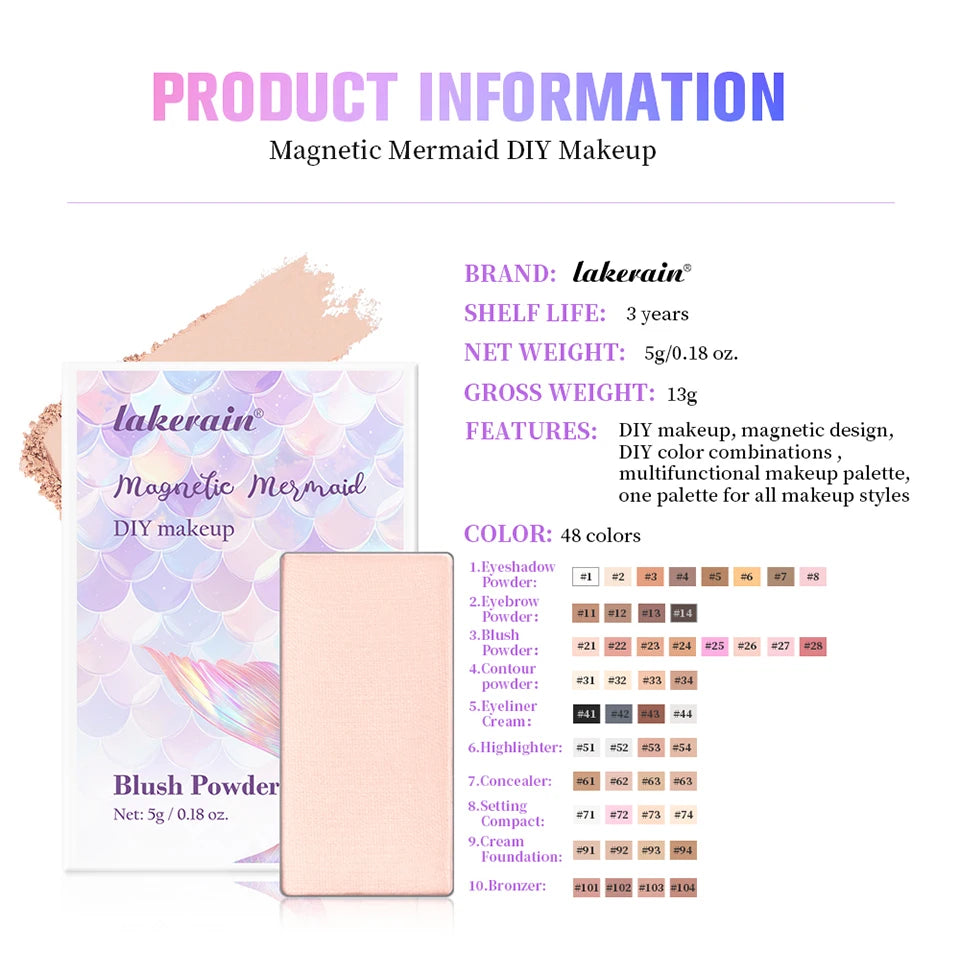 Lakerain Waterproof Eyeshadow Palette Refill DIY Makeup Refills - 15