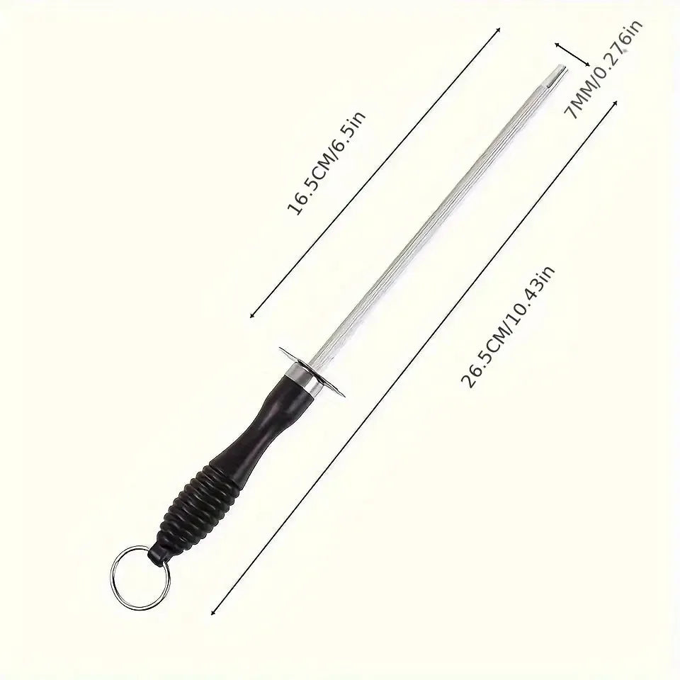 YOCITY Carbon Steel Knife Sharpening Rod Professional Honing Tool - 6