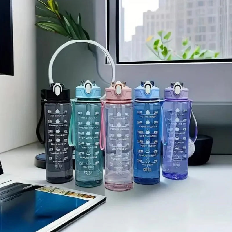 900ml Motivational Water Bottle with Straw Leak Proof Sports Mug - 2