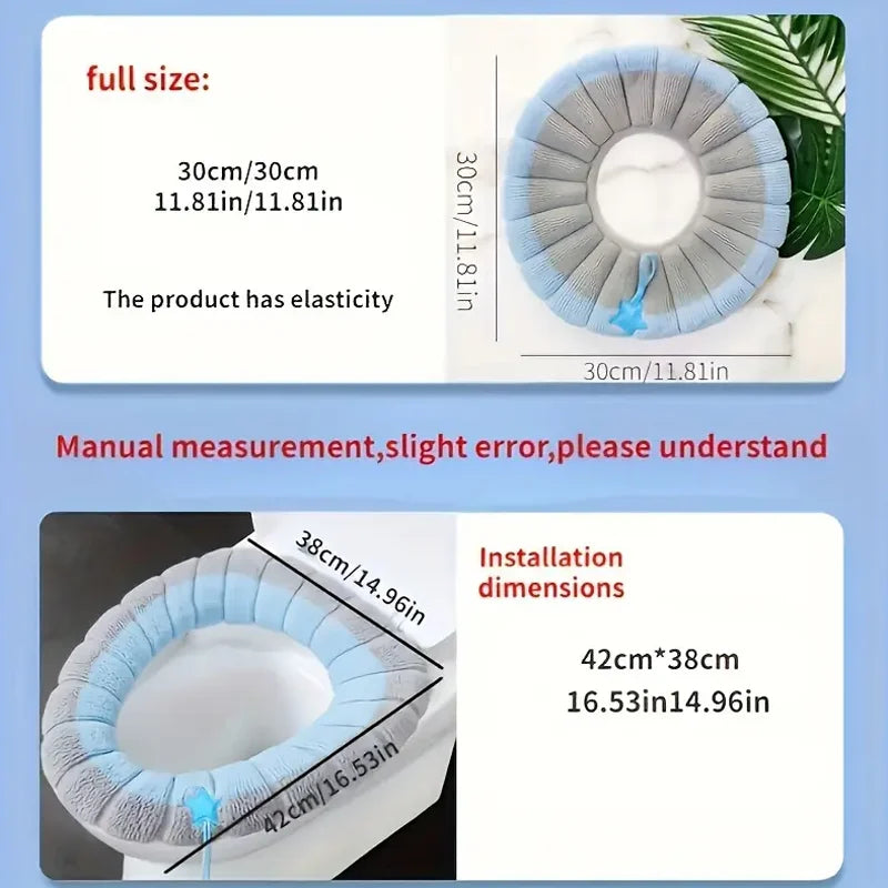 Thickened Washable Toilet Seat Cushion Soft Cotton Linter Cover