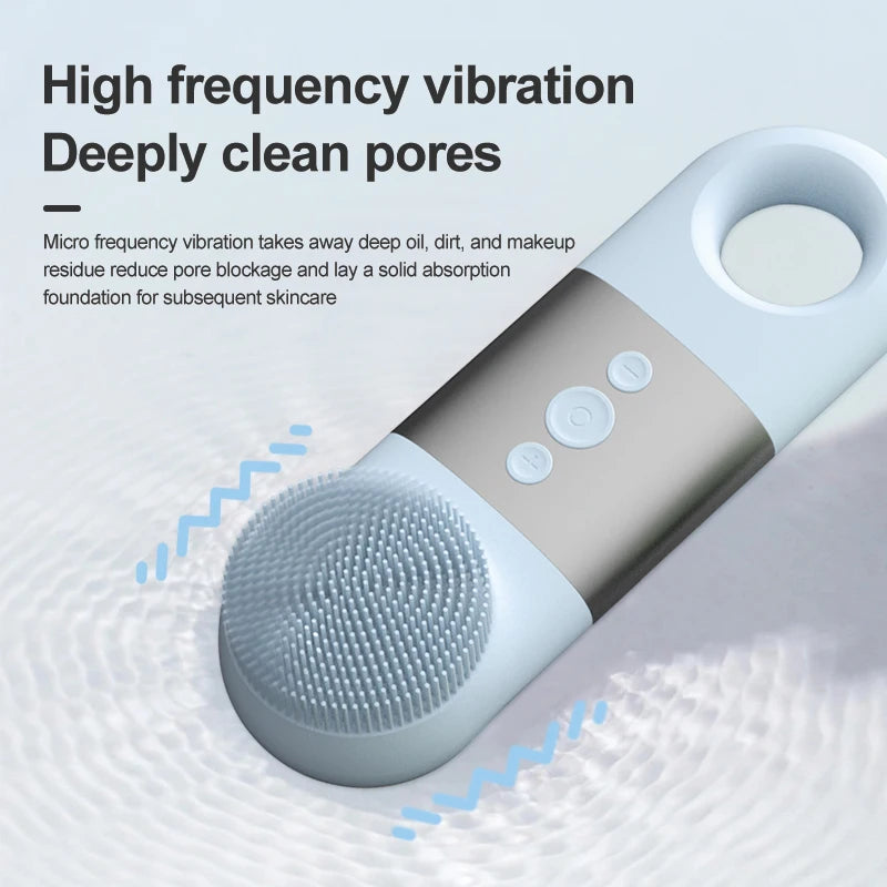 Hot Cold Facial Cleansing Brush Waterproof Face Scrubber