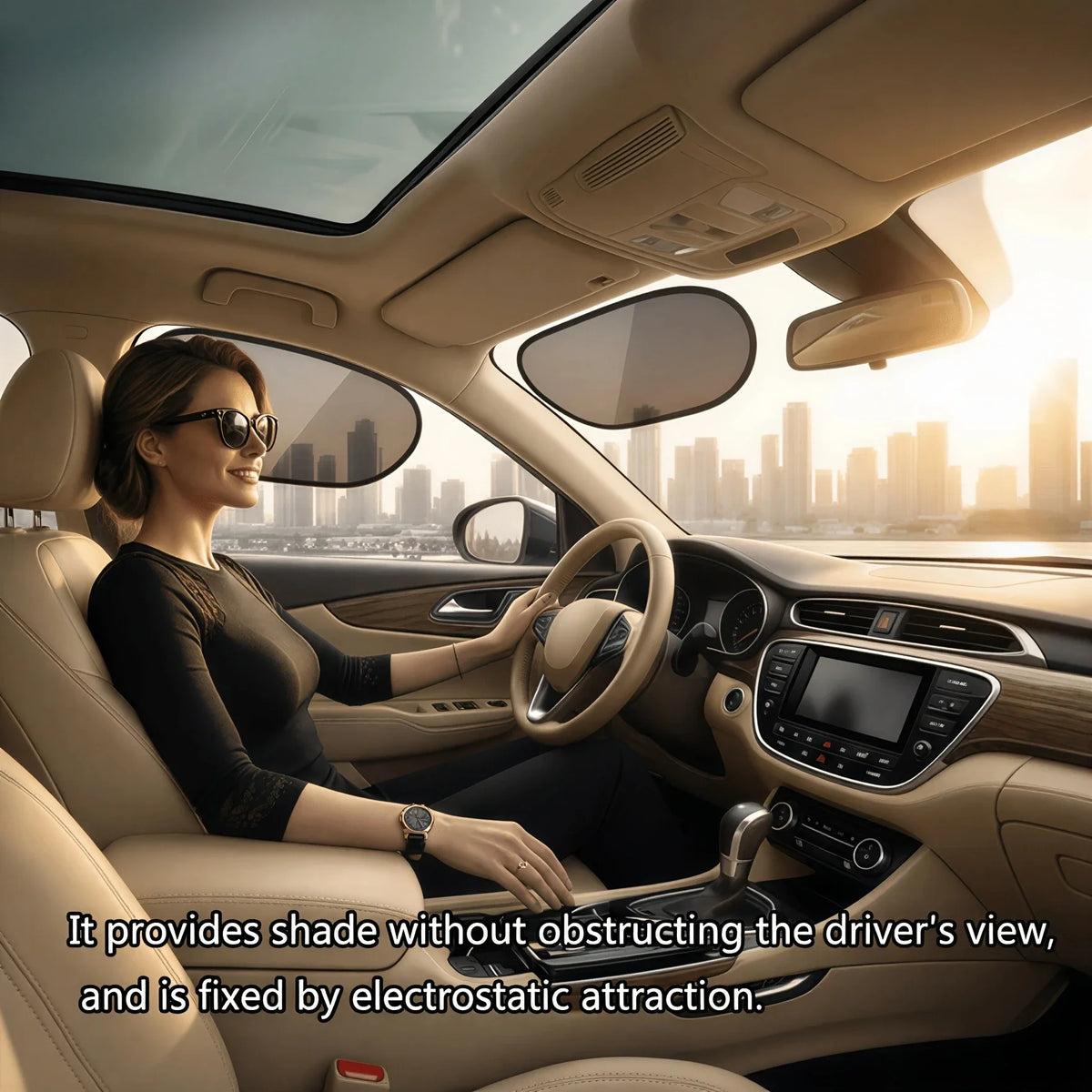 Universal Car Window Sunshade UV Protection Glare Shield Privacy Curtain