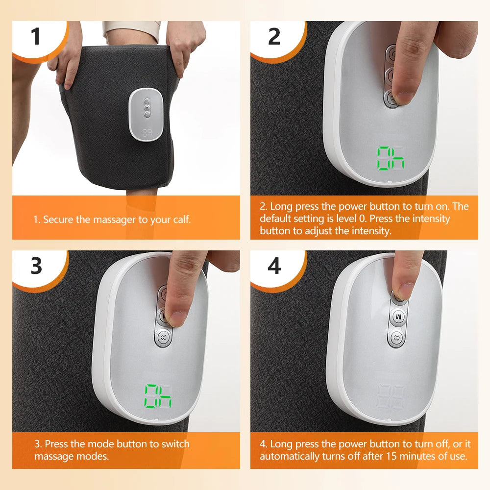 Wireless Air Pressure Calf Massager Electric Leg Compression Wrap