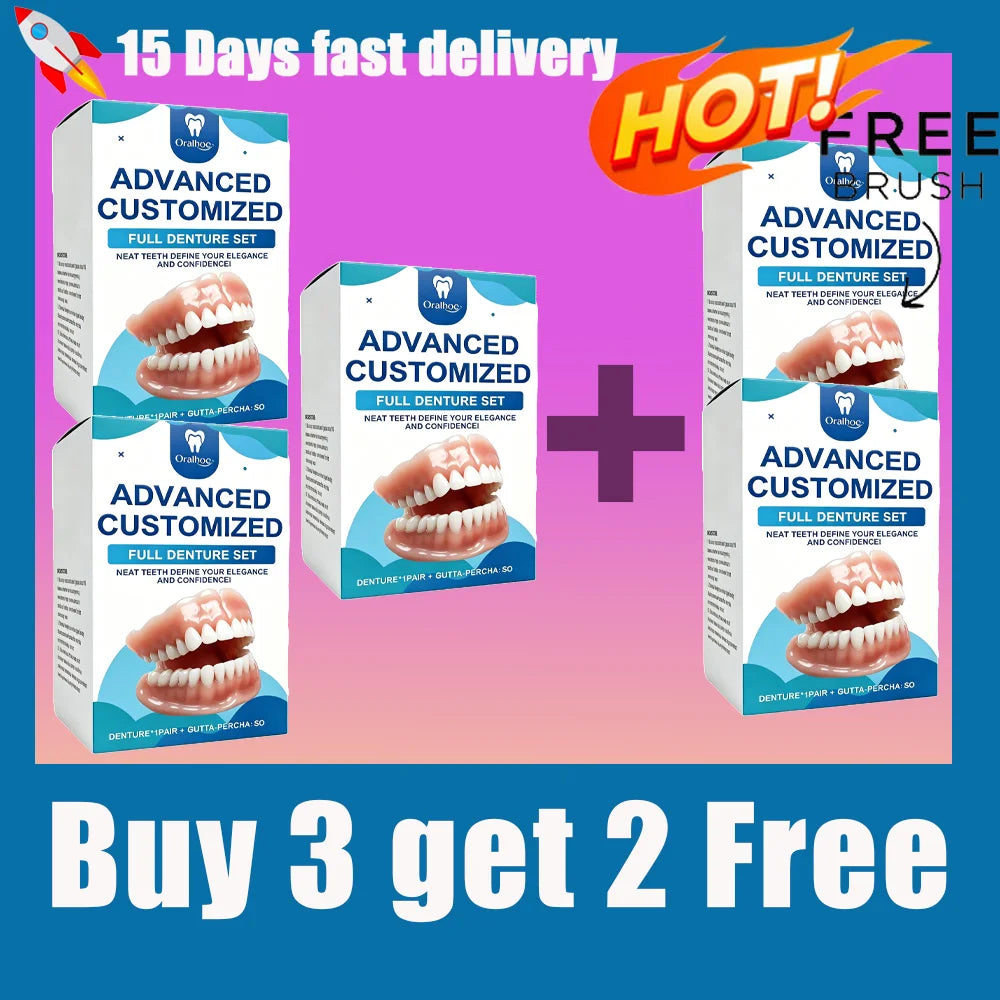 Realistic Full Denture Set Temporary False Teeth Veneers - 15