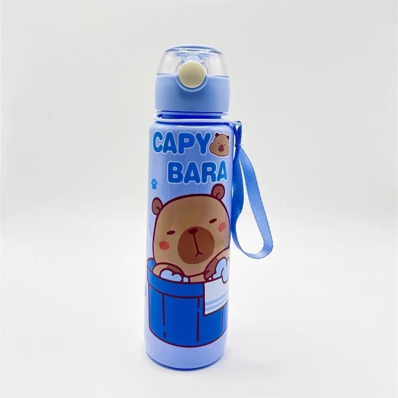 700ml Capybara Water Bottle Leak Proof Sports Cup with Straw and Strap - 8