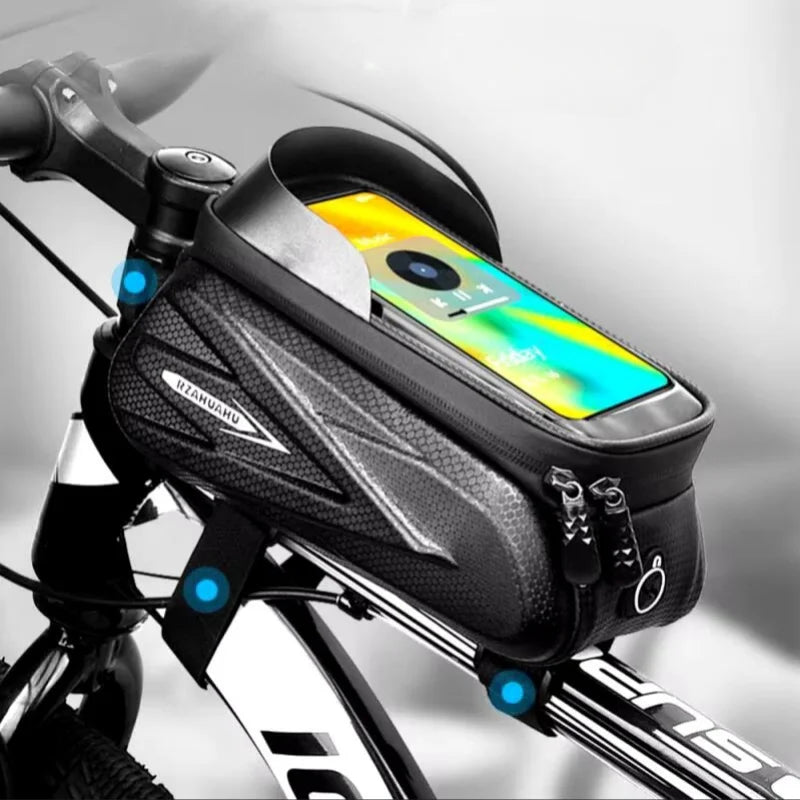 Waterproof Bike Phone Bag MTB Top Tube Frame Pouch with Touch Screen