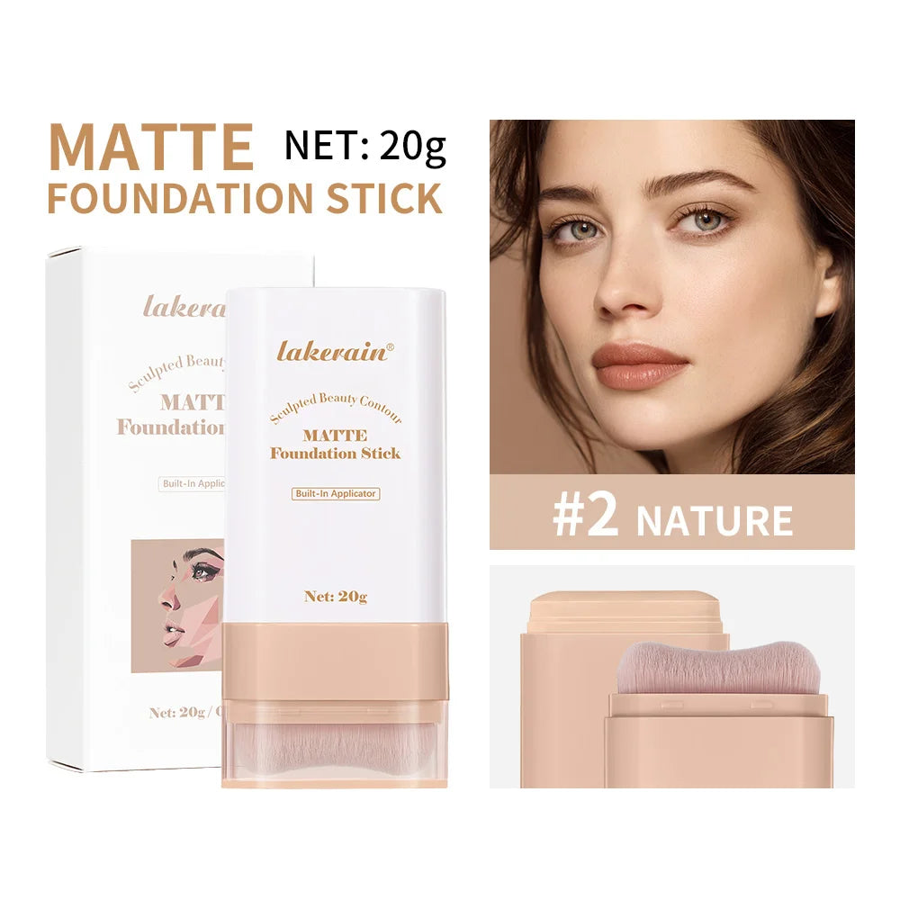 Matte Foundation Stick With Brush Concealer Makeup - 24