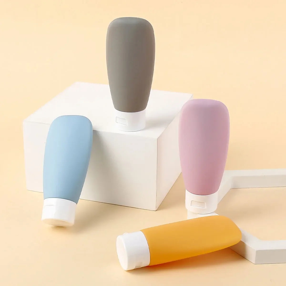 4-Piece Silicone Leak-Proof Travel Bottle Set for Toiletries Lotion - 7